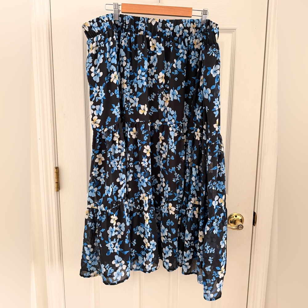 Torrid Tea Length Chiffon Tiered Skirt